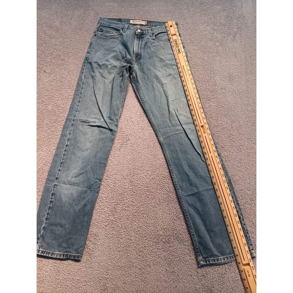Levi's 505 Regular Fit Men's W32 L34 Blue Denim Straight Leg Jeans - Picture 9 of 9